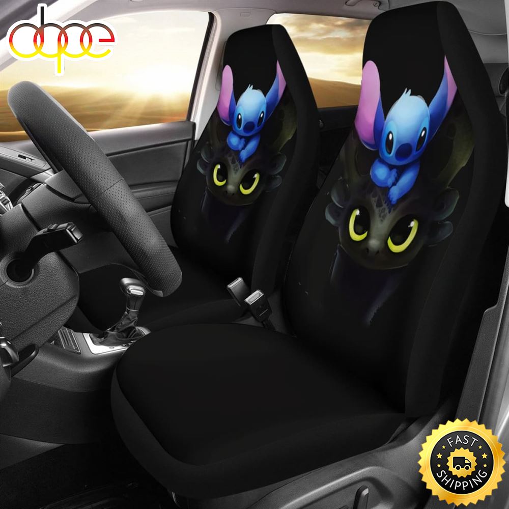 Stitch And Toothless Cute Seat Covers Amazing Best Gift Ideas Universal Fit Balh47