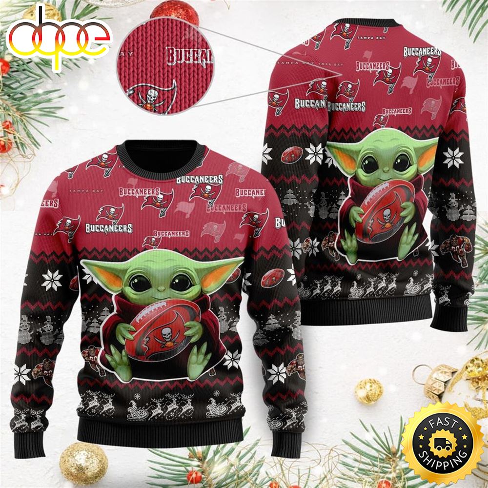 Tampa Bay Buccaneers Baby Yoda Shirt For American Football Fans Ugly Christmas Sweater Nkaira