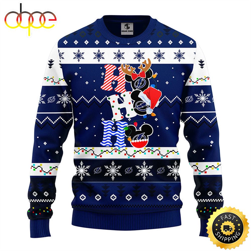 Tampa Bay Lightning Hohoho Mickey Christmas Ugly Sweater 1 Zsb9if