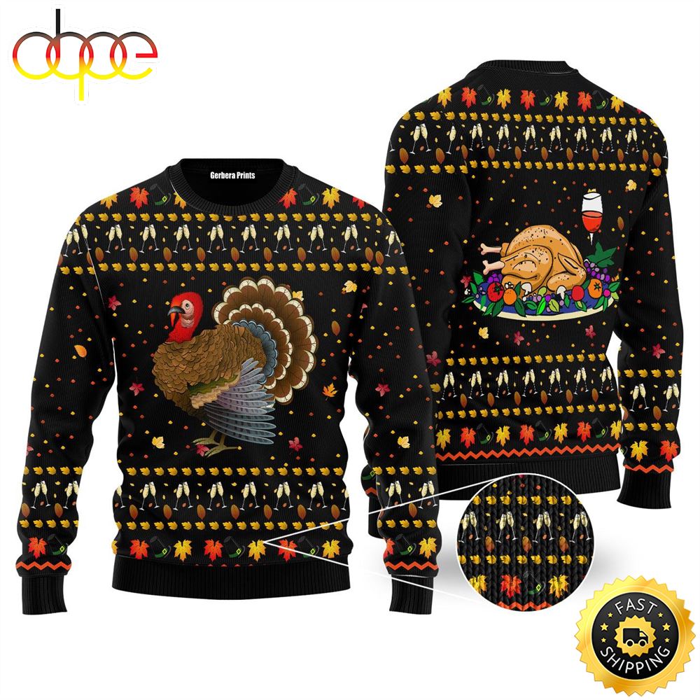 Thanksgiving Ugly Christmas Sweater For Men Women Jzvu5p