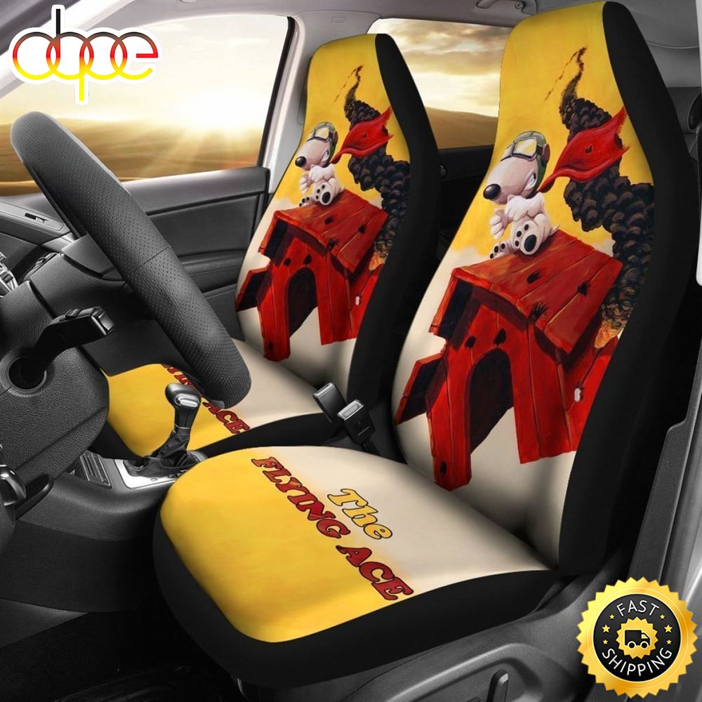 The Flying Ace Snoopy Car Seat Covers For Fan Universal Fit 1 Xuzloa