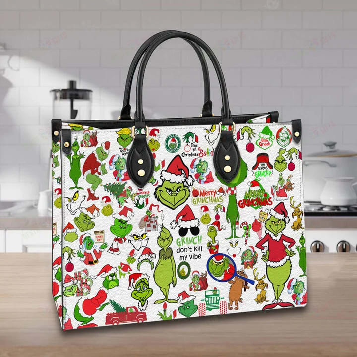 The Grinch Christmas Purse Leather Bag Handbag For Women Izw7wb