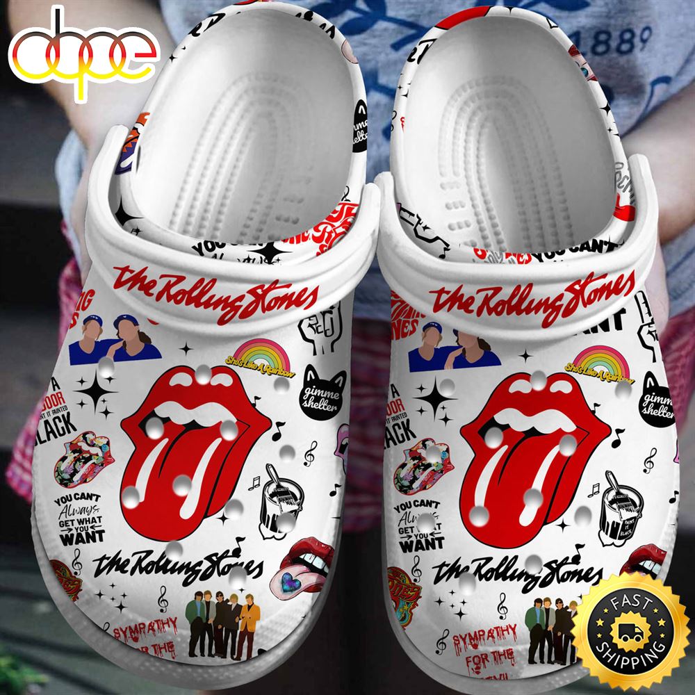 The Rolling Stones Music Crocs Crocband Clogs Shoes Comfortable For Men Women And Kids Copy Lzwgsl