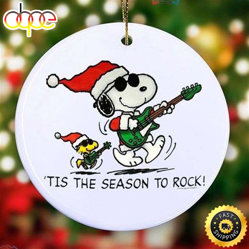 Tis The Season To Rock Snoopy And Woodstock Christmas Ornament Snoopy Christmas Tree Decorations