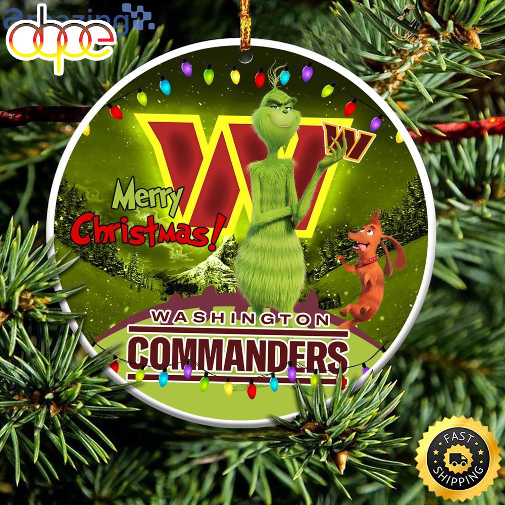 Washington Commanders NFL Funny Grinch Christmas Ornaments 