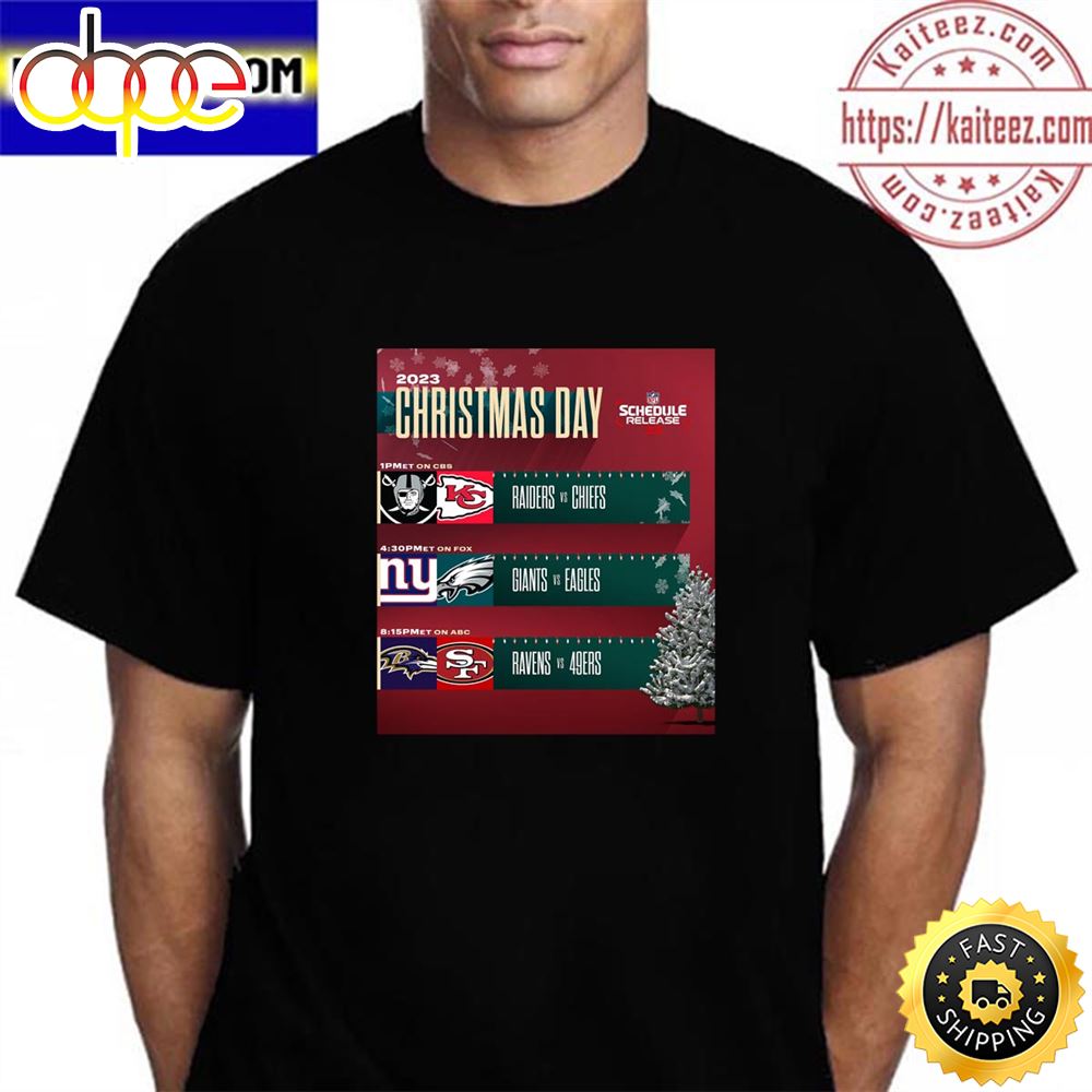2023 Nfl Schedule Release Christmas Day And Football Vintage T Shirt Q6pdji