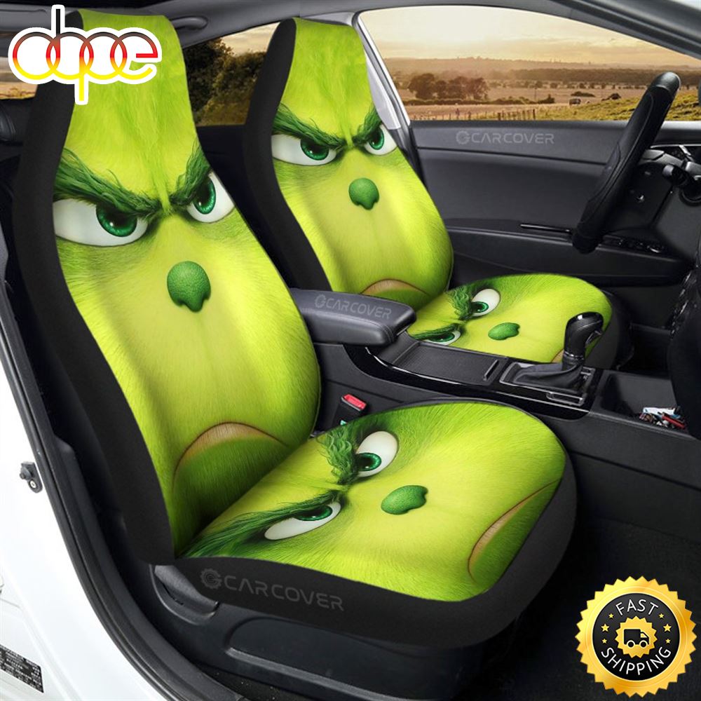 Angry Grinch Car Seat Covers Custom Car Accessories Christmas Decorations Goixbl