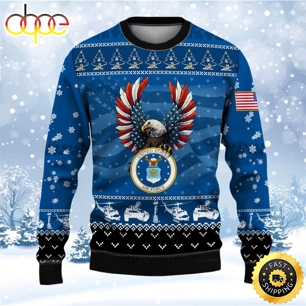 Armed Forces Air Force Veteran Military Soldier Ugly Sweater Cithzl