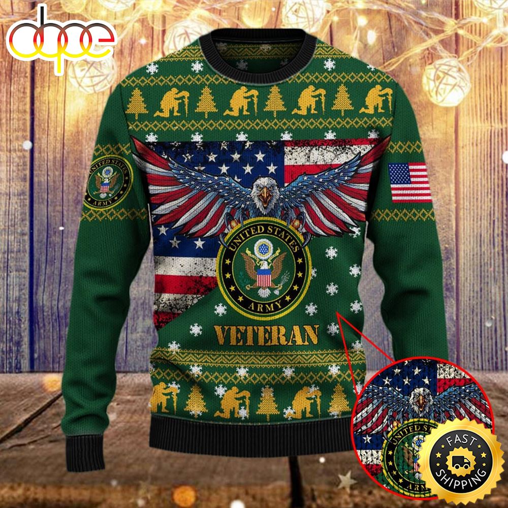 Armed Forces Army Military Vva Vietnam Veterans Day Gift For Father Dad Christmas Ugly Sweaters O4ccpy