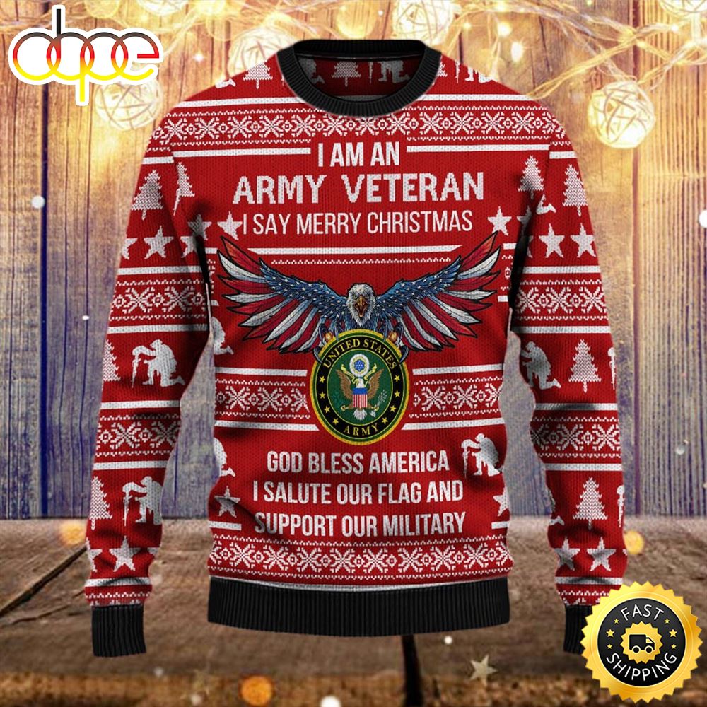 Armed Forces Army Military Vva Vietnam Veterans Day Gift For Father Dad Ugly Sweater Wool Sweater Q7iqfr