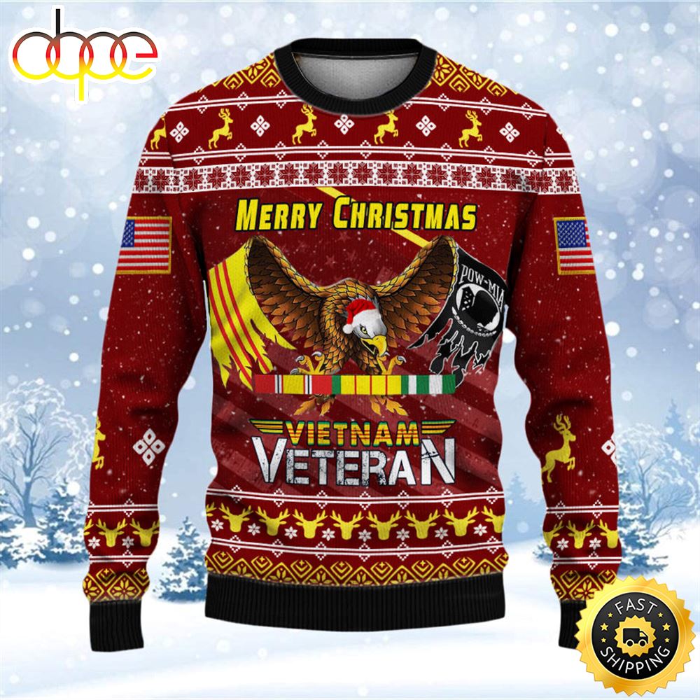 Armed Forces Army Navy Usmc Marine Air Forces Veteran Military Vva Vietnam America Soldier Ugly Sweater Ld1ukj