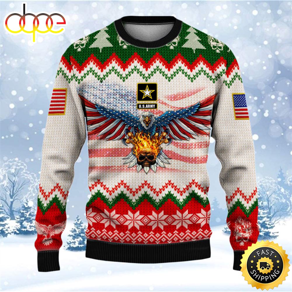 Armed Forces Army Veteran Military Soldier Ugly 3D Sweater Yoktow