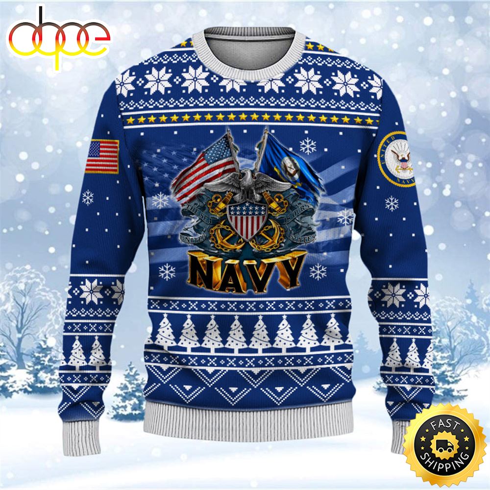 Armed Forces Navy Veteran Military Soldier Ugly Sweater 3D Izkyxt