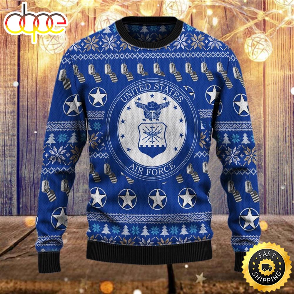 Armed Forces Usaf Air Forces Military Vva Vietnam Veterans Day Gift For Father Dad Christmas Ugly Sweater Xmas Kumkls