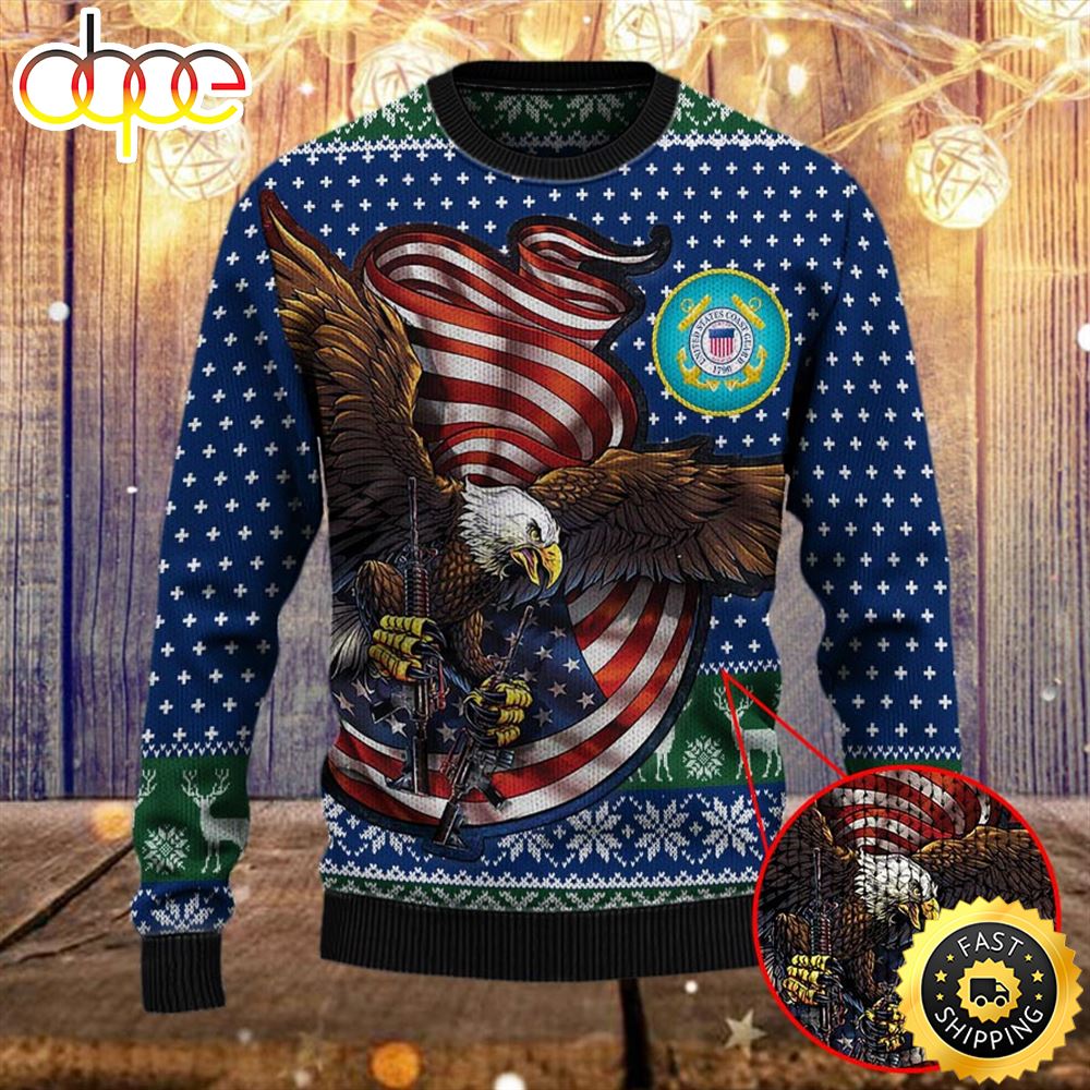 Armed Forces Uscg Coast Guard Military Vva Vietnam Veterans Day Gift For Father Christmas Ugly Sweater Pfofce