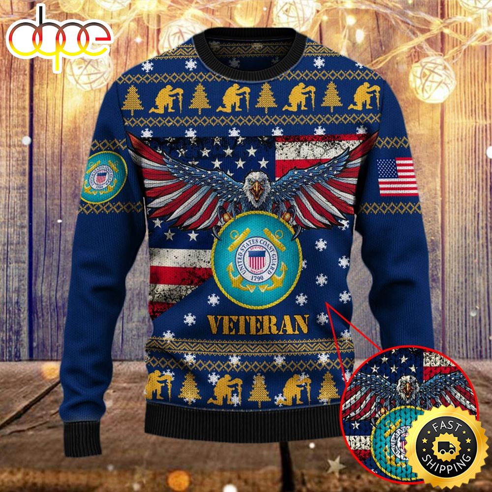 Armed Forces Uscg Coast Guard Military Vva Vietnam Veterans Day Gift For Father Dad Christmas Ugly Sweater Hkofkh