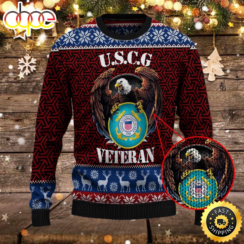 Armed Forces Uscg Coast Guard Military Vva Vietnam Veterans Day Gift For Father Dad Christmas Ugly Xmas Sweater Gwkhi3
