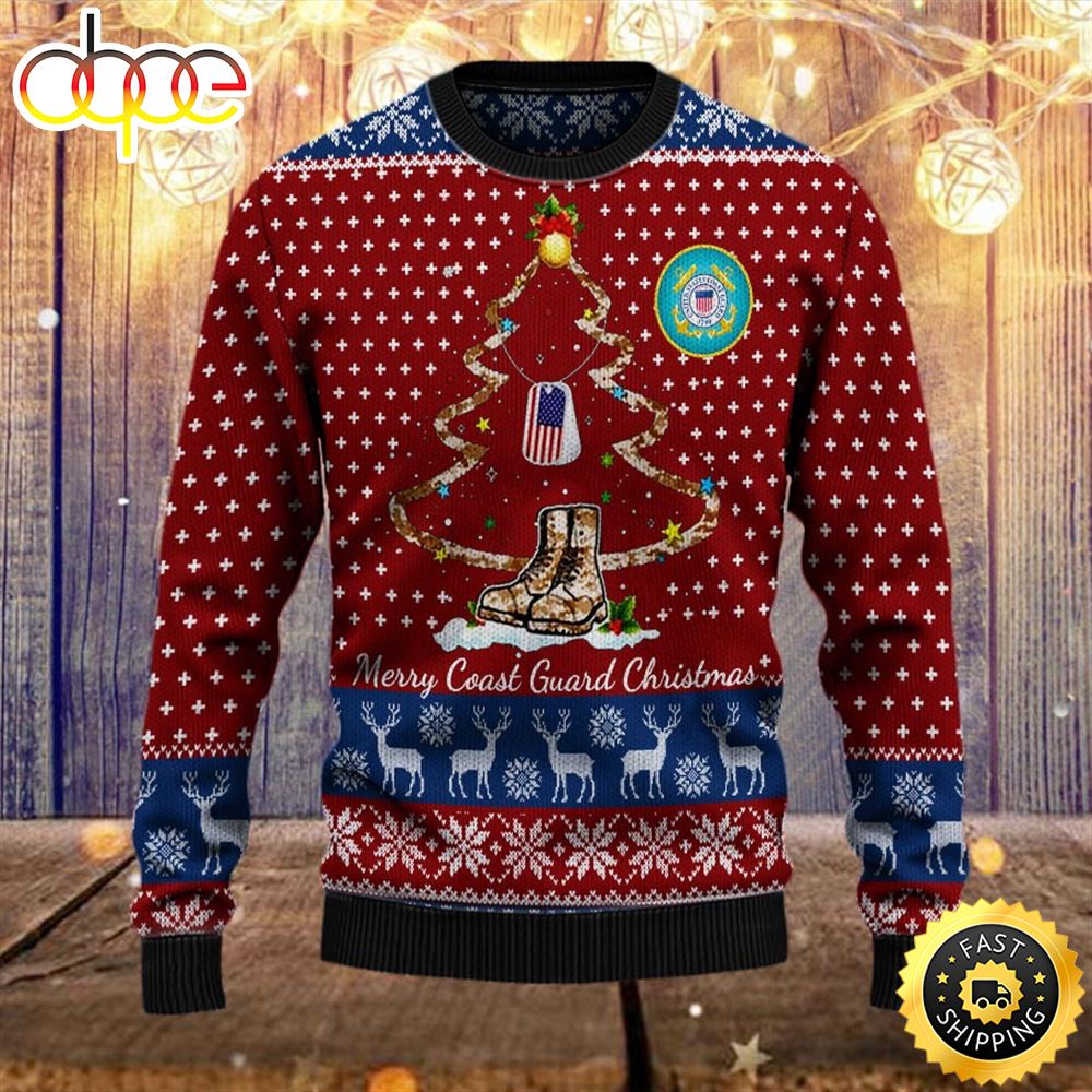 Armed Forces Uscg Coast Guard Military Vva Vietnam Veterans Day Gift For Father Ugly Sweater Eejvgl