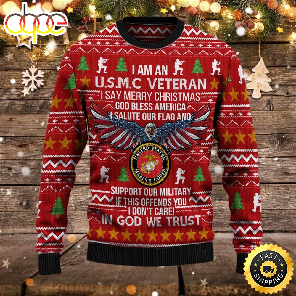 Armed Forces Usmc Marine Military Vva Vietnam Veterans Day Gift For Father Dad Christmas Ugly Sweater Xmas Gsmc5c