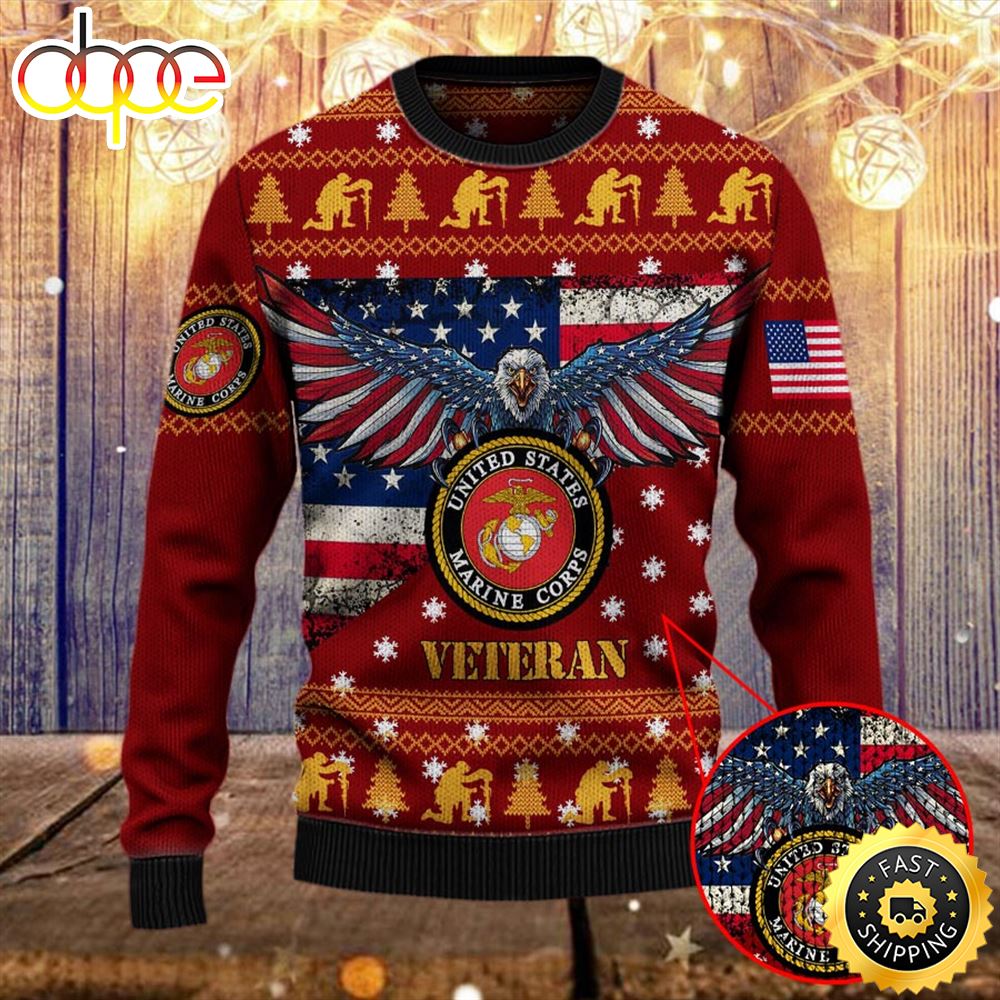 Armed Forces Usmc Marine Military Vva Vietnam Veterans Day Gift For Father Dad Christmas Ugly Hkari4