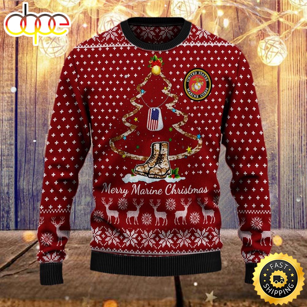 Armed Forces Usmc Marine Military Vva Vietnam Veterans Day Gift For Father Ugly Sweater Amuu2s