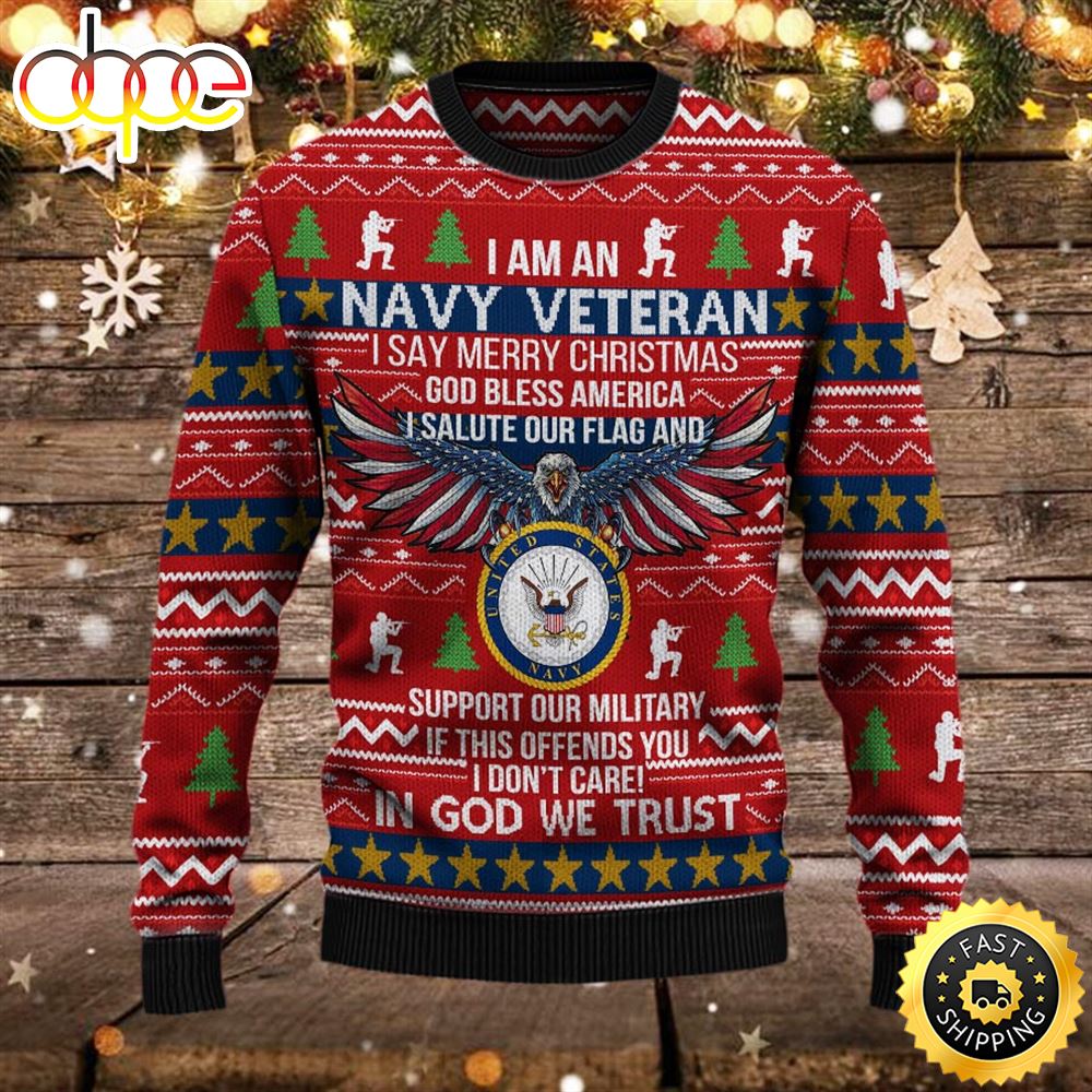 Armed Forces Usn Navy Military Vva Vietnam Veterans Day Christmas Ugly Sweater B0cwuu