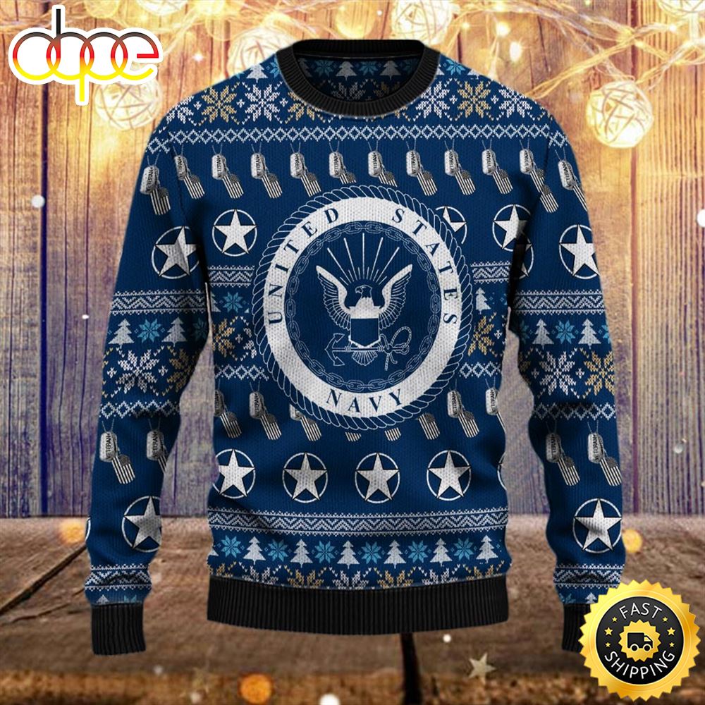Armed Forces Usn Navy Military Vva Vietnam Veterans Day Gift For Father Ugly Sweater Jjyib8