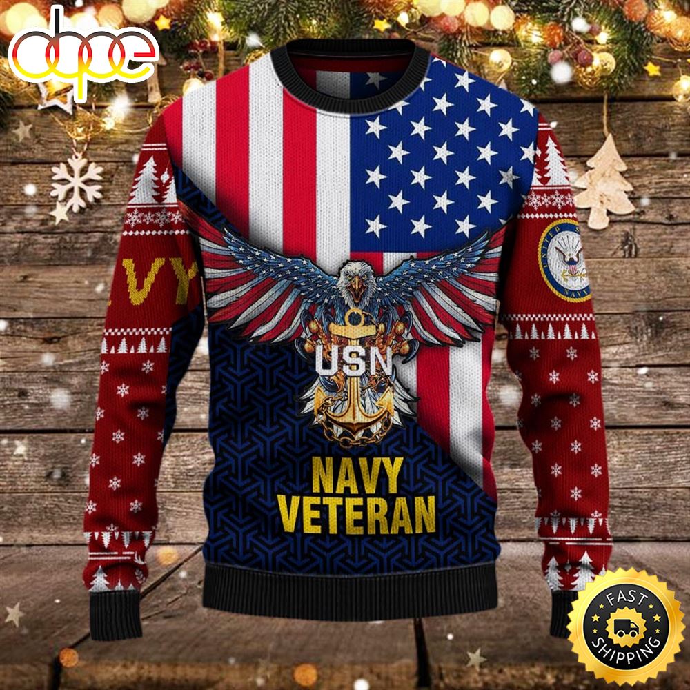 Armed Forces Usn Navy Military Vva Vietnam Veterans Ugly Sweater Ecsidf