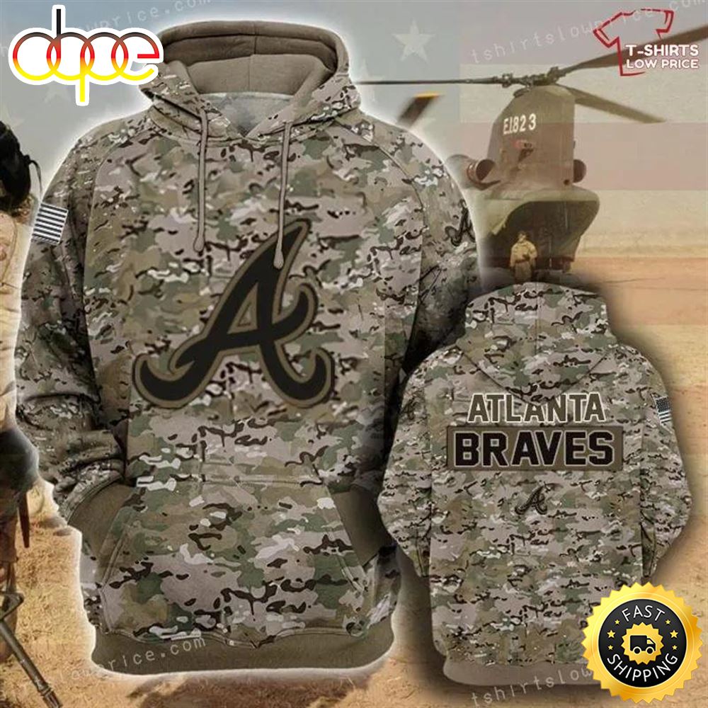 Atlanta Braves Camouflage Veteran 3D 3d Hoodie S78hsl