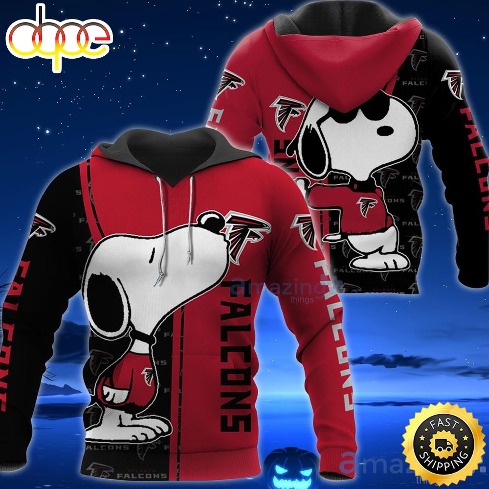 Atlanta Falcons Snoopy All Over Printed 3D T Shirt Hoodie Cxptn3