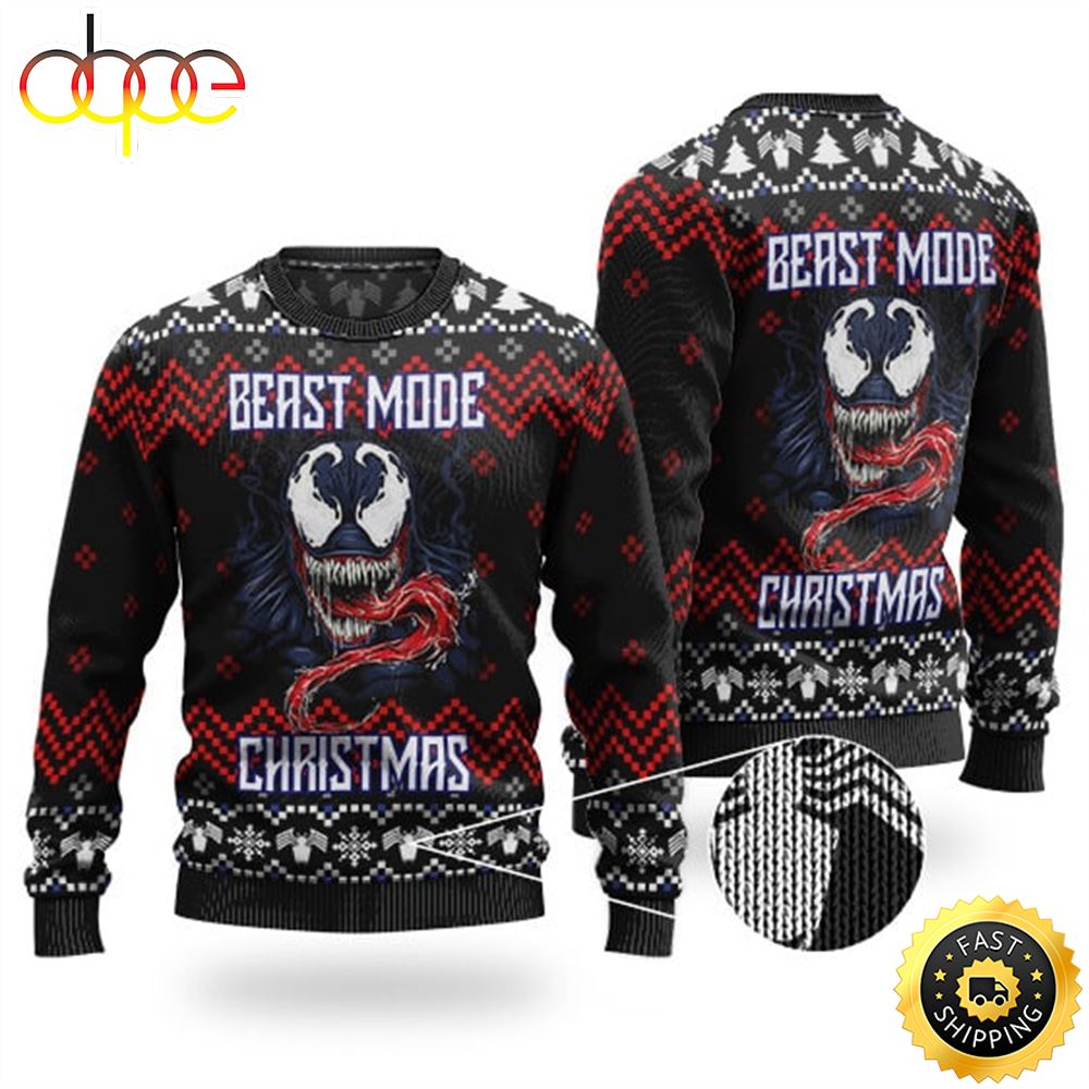 Beast Mode Venom Ugly Christmas Sweater Ji2fu6