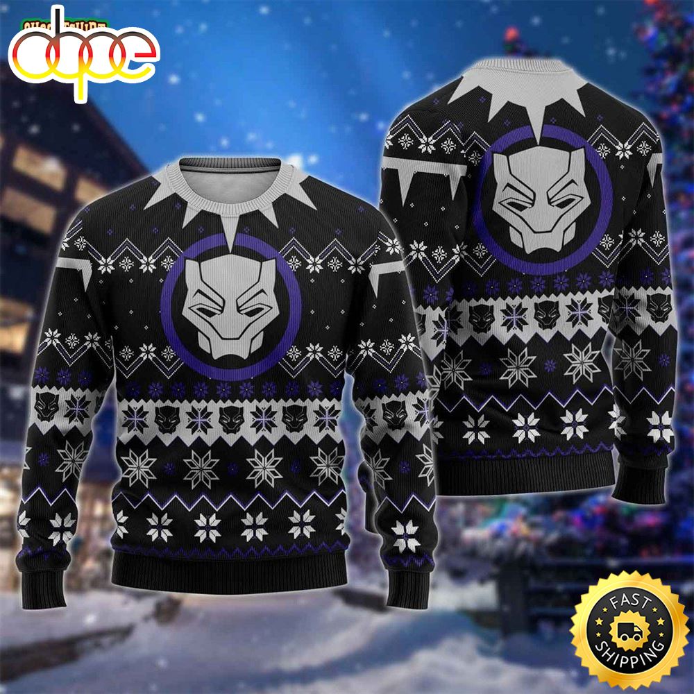 Black Panther Marvel Ugly Christmas Sweater Yaynjs