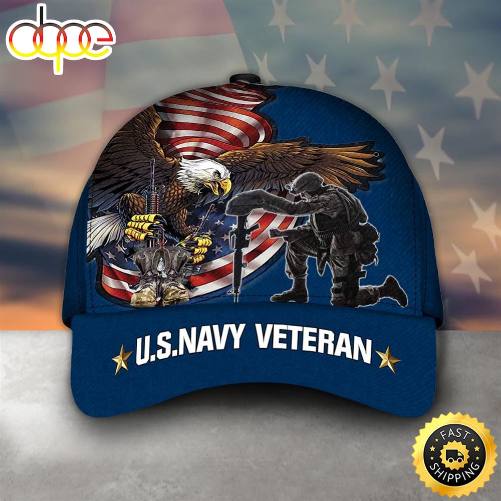Blue Armed Forces USN Navy Military Veterans Day Cap
