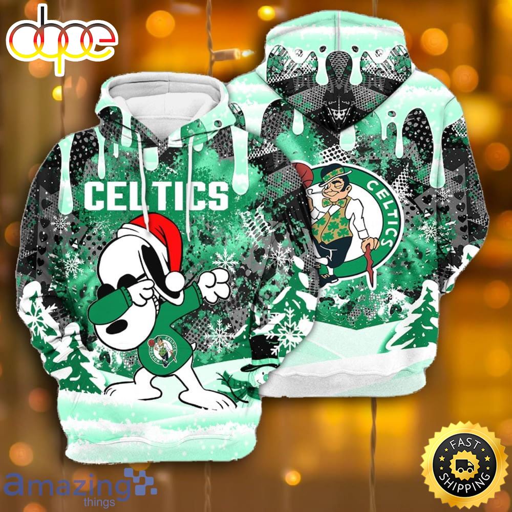 Boston Celtics Snoopy Dabbing The Peanuts Sports Football American Christmas All Over Print 3D Hoodie Vdubgv