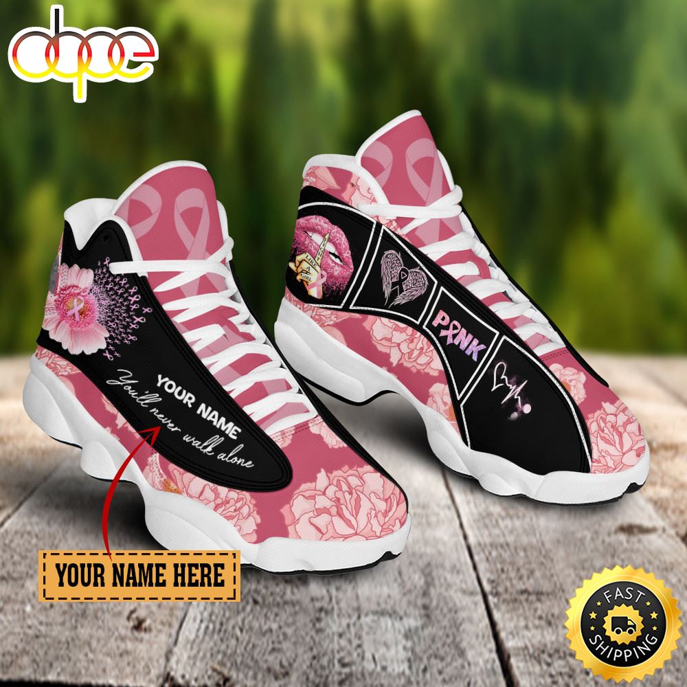 Breast Cancer You Ll Never Walk Alone Flower Custom Name Jd13 Shoes E02pie