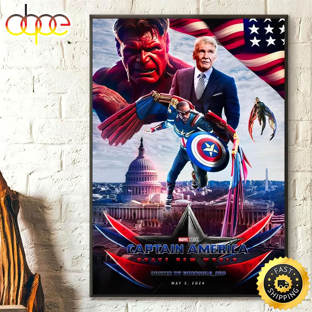 Captain America Brave New World Poster 2024 Canvas Zkcjef