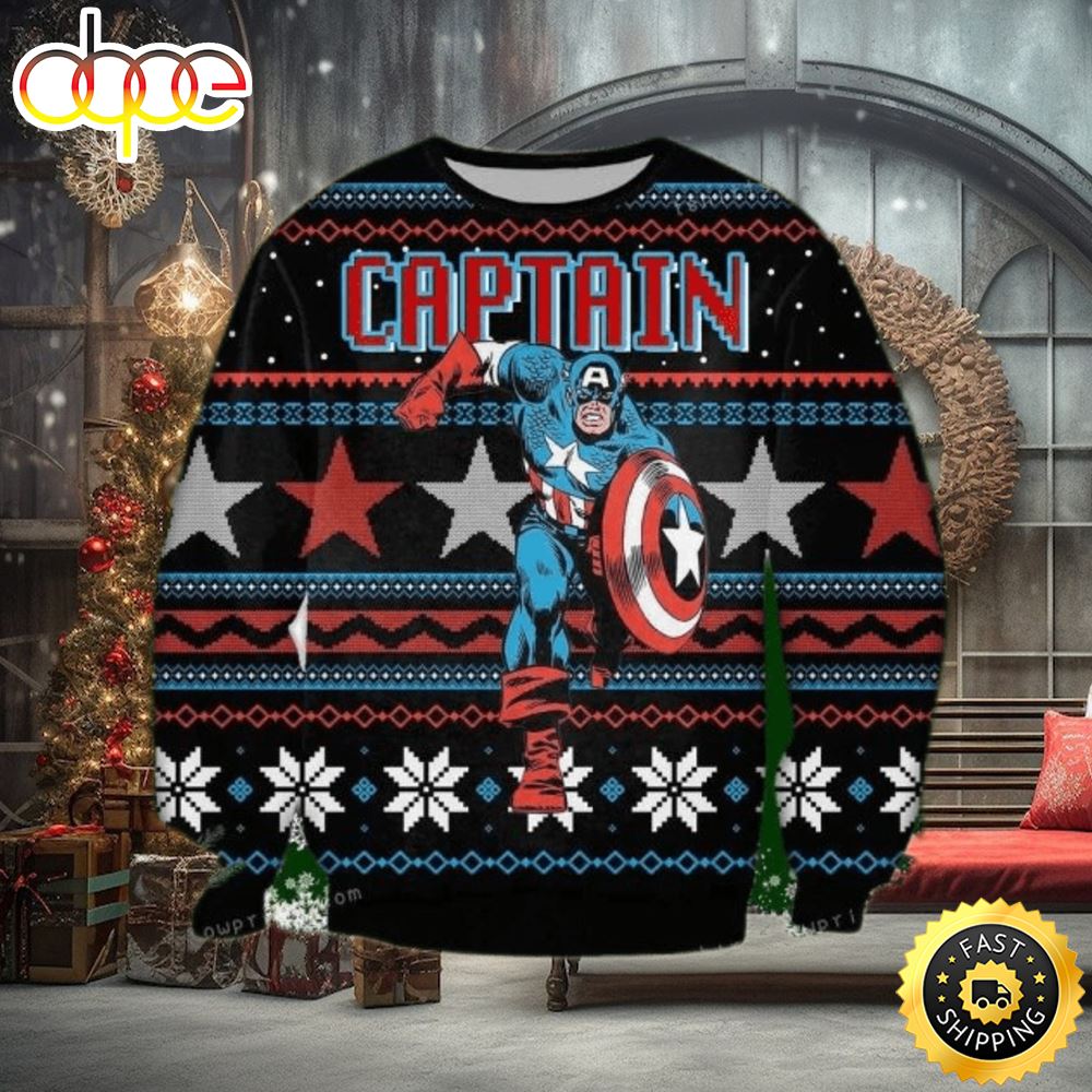 Captain America Marvel Ugly Sweater For Woman Pqcfzz