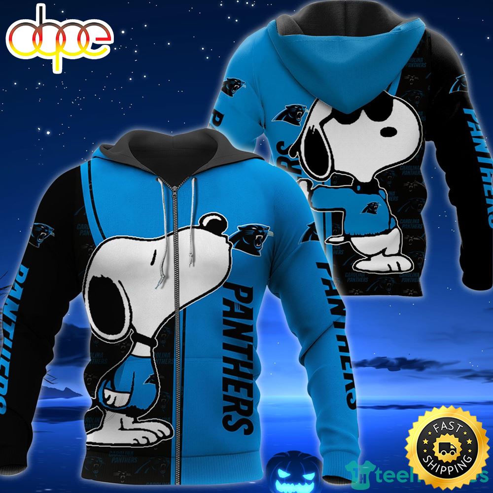 Carolina Panthers Snoopy All Over Printed 3D T Shirt Hoodie Jmxior