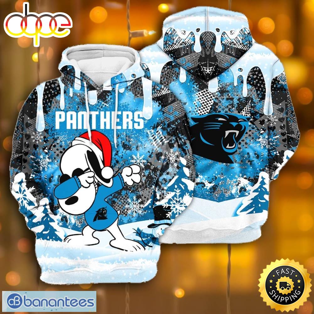 Carolina Panthers Snoopy Dabbing The Peanuts Sports Football American Christmas All Over Print 3D Hoodie Gwxhmu