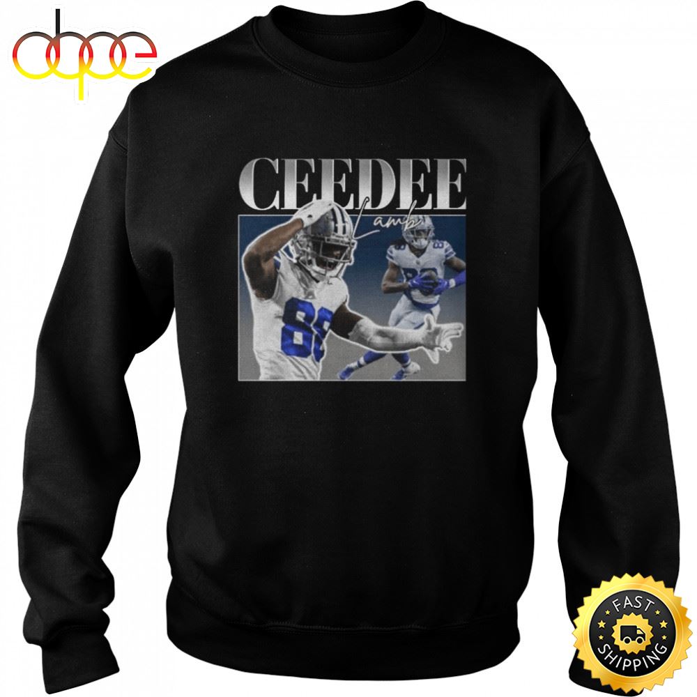 Ceedee Lamb Retro Portrait Dallas Football Shirt Nsins6