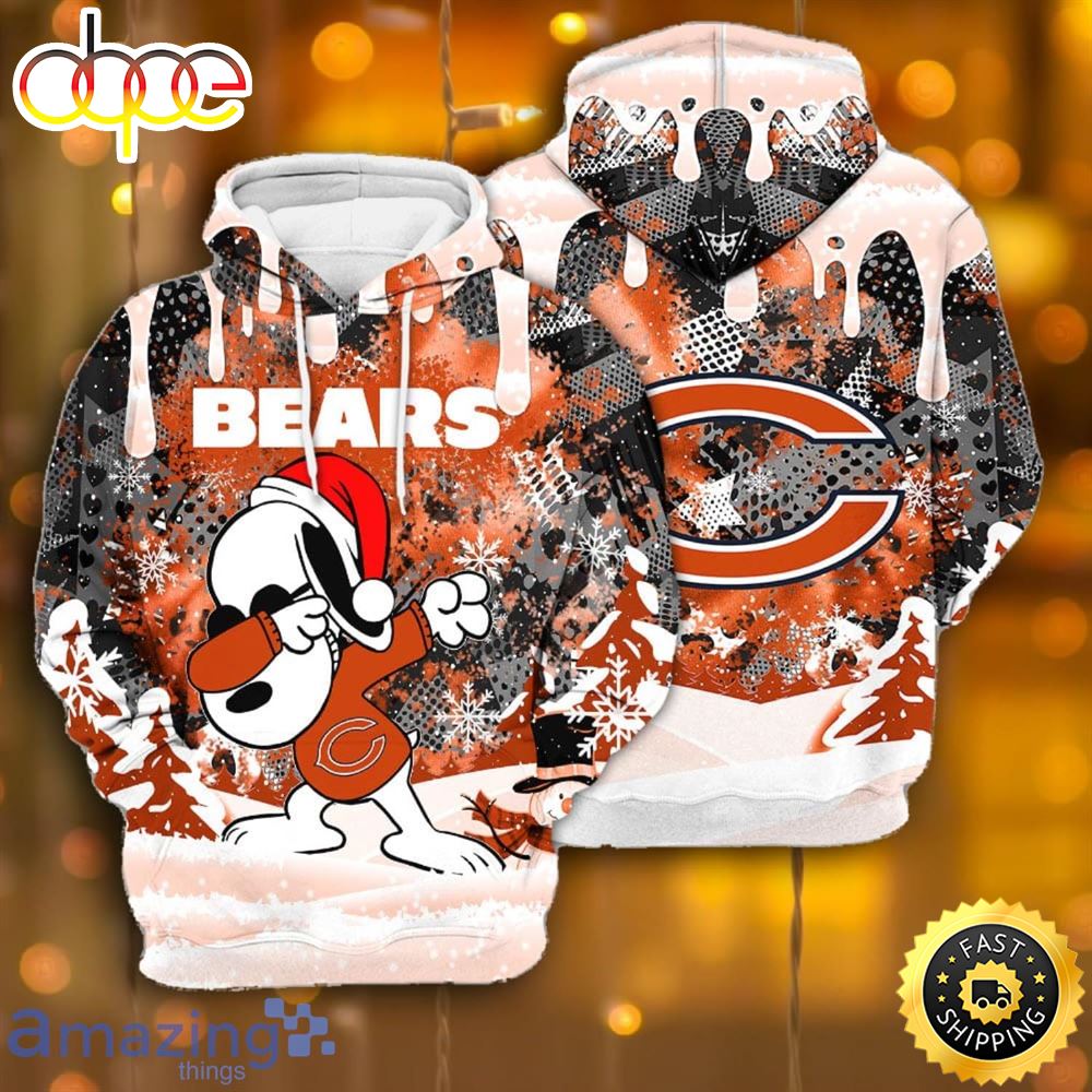 Chicago Bears Snoopy Dabbing The Peanuts Sports Football American Christmas All Over Print 3D Hoodie Qf6ob8