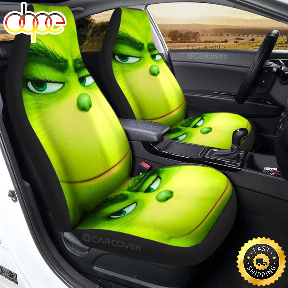 Christmas Grinch Car Seat Covers Custom Car Interior Accessories Nwdeem