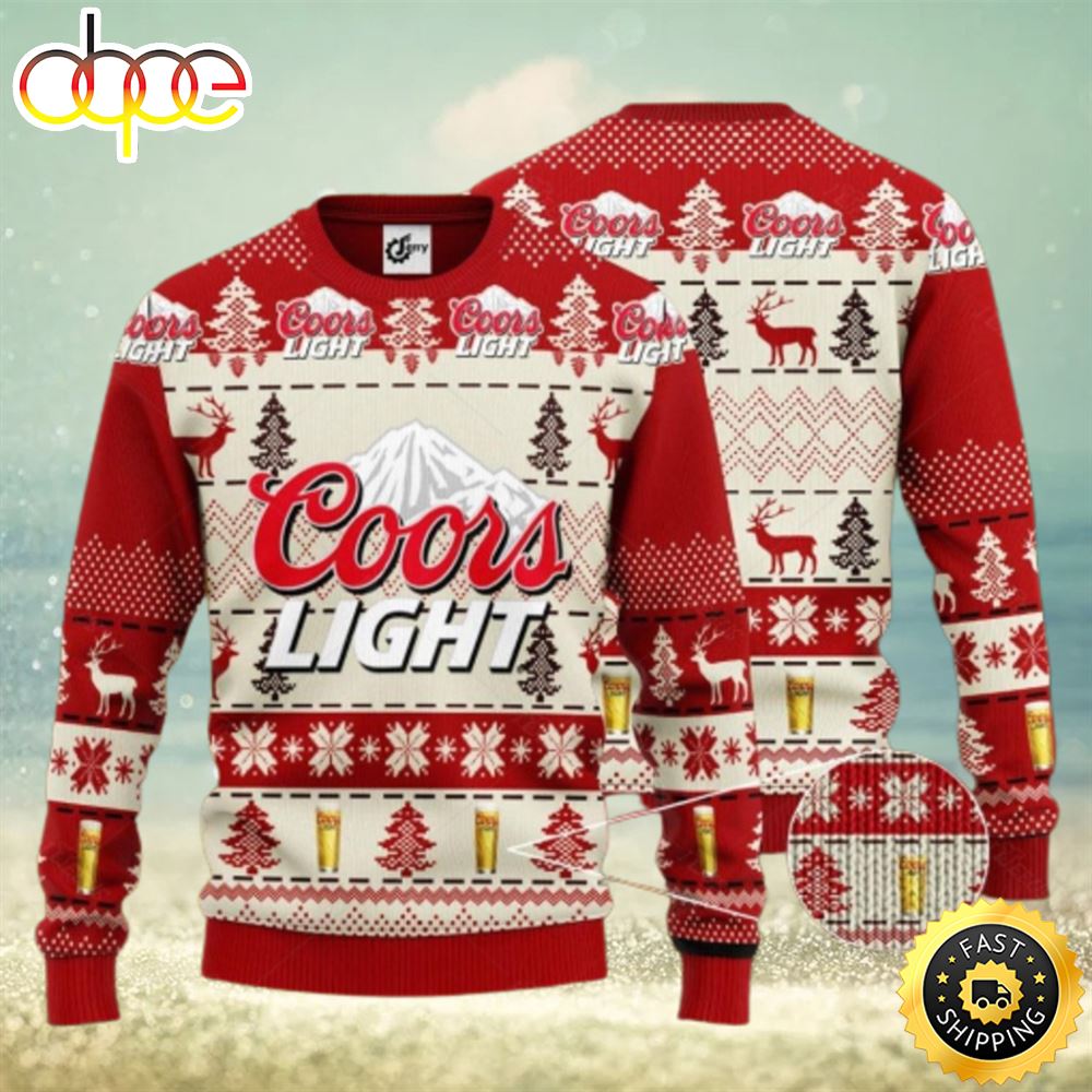 Coors Light Beer Ugly Christmas Sweater Nqmewr