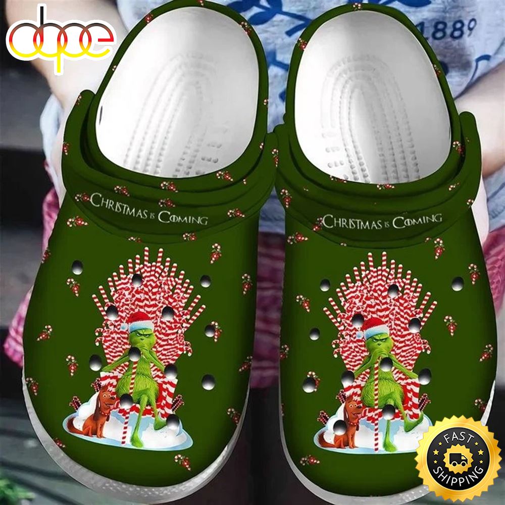 Custom Christmas Is Coming Grinch Crocs Crocband Clog Shoes For Men ...