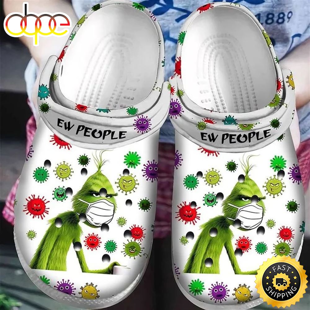 Custom Ew People The Grinch Christmas Crocs Crocband Clog Shoes For Men Women Bnujkc