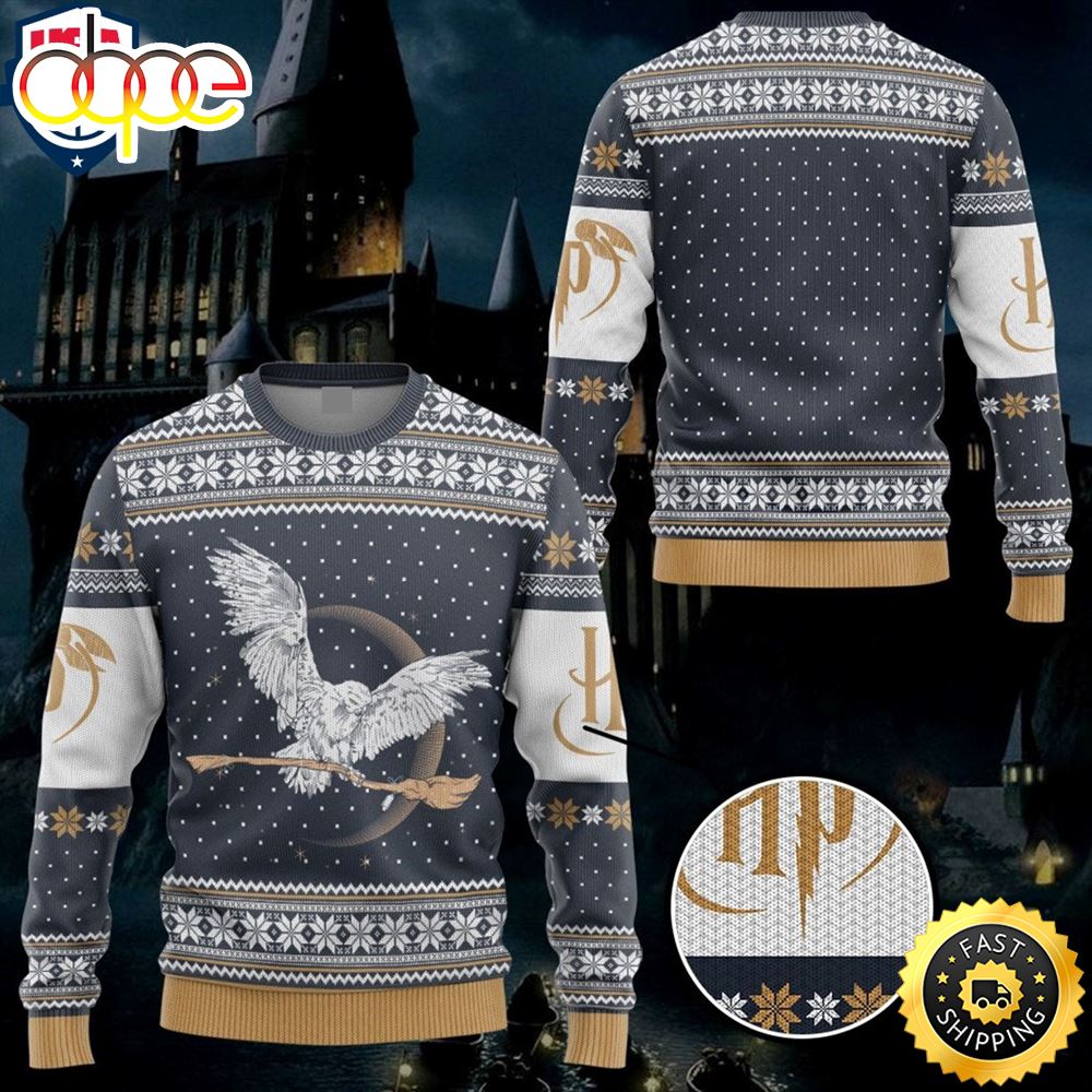 Custom Hedwig Harry Potter Ugly Christmas Sweater Fdaw1q