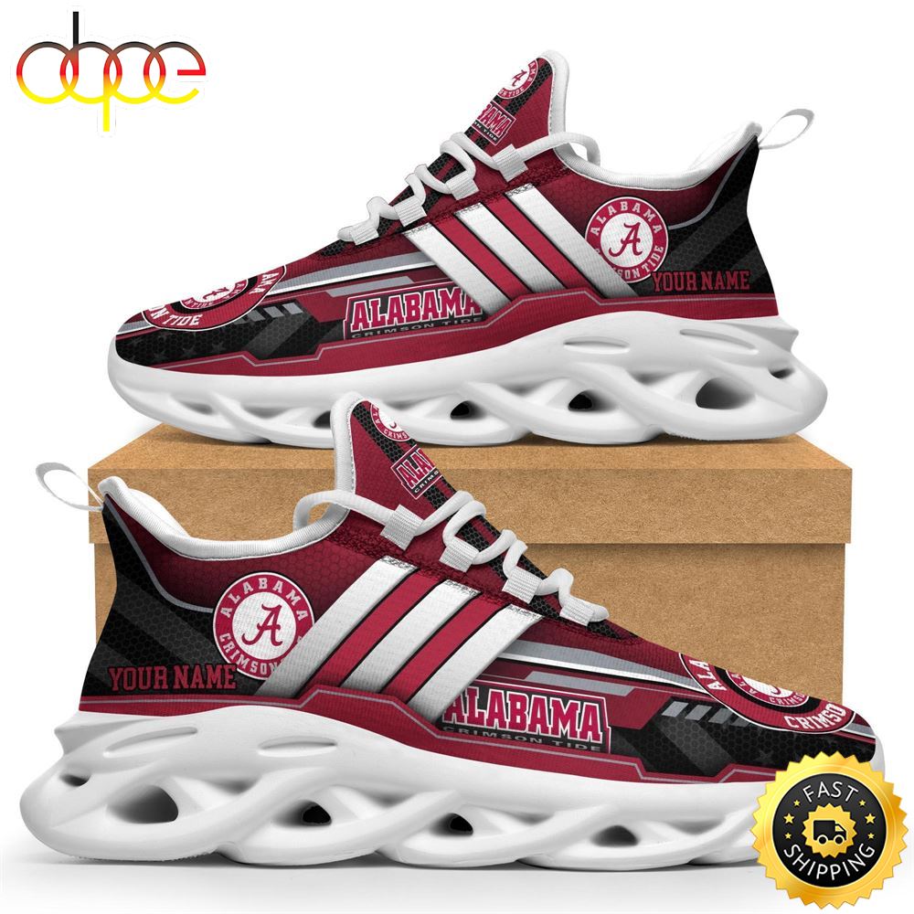 Custom Name NCAA Alabama Crimson Tide Max Soul Sneakers Trending Summer 1 Invpzz