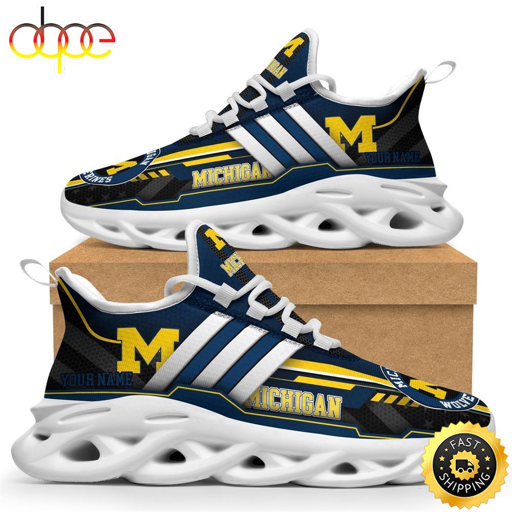 Custom Name NCAA Michigan Wolverines Max Soul Sneakers Trending Summer 1 Yqdjwh