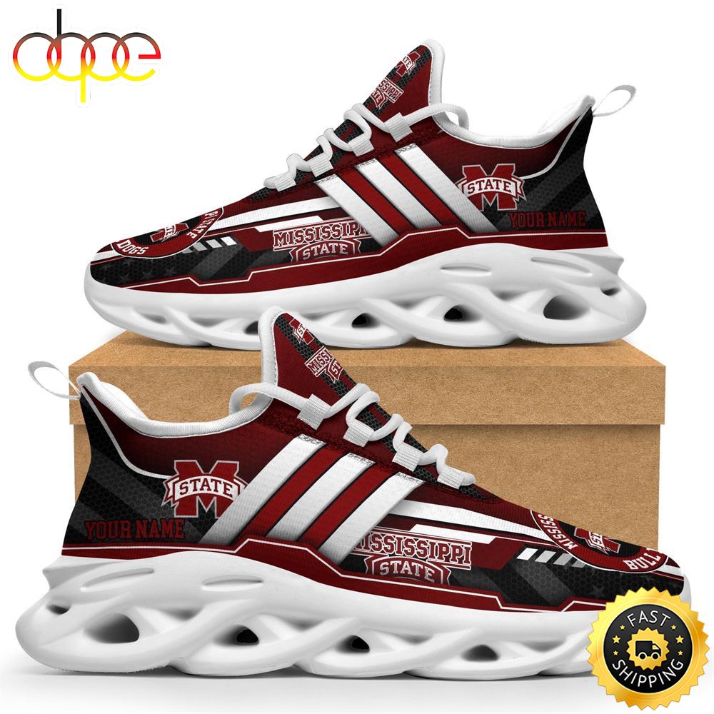 Custom Name NCAA Mississippi State Bulldogs Max Soul Sneakers Trending Summer 1 Nwg05x