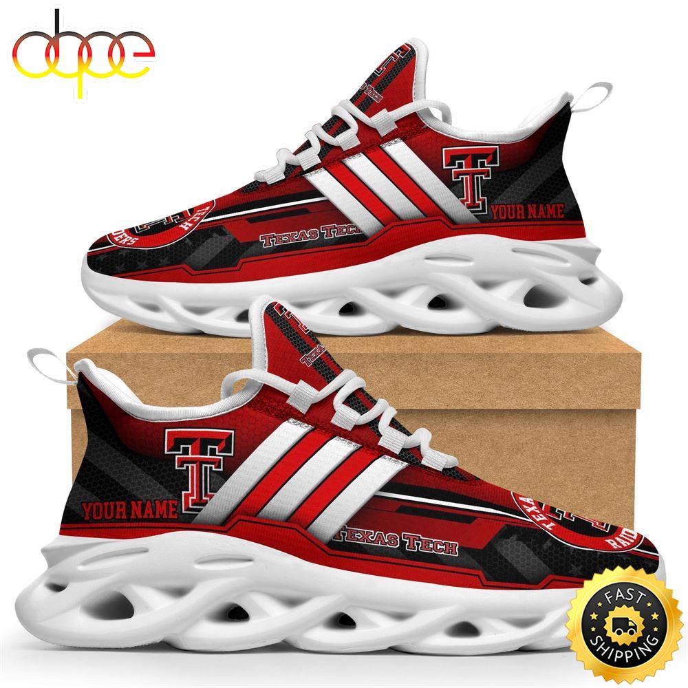 Custom Name NCAA Texas Tech Red Raiders Max Soul Sneakers Trending Summer 1 Ktfvrq
